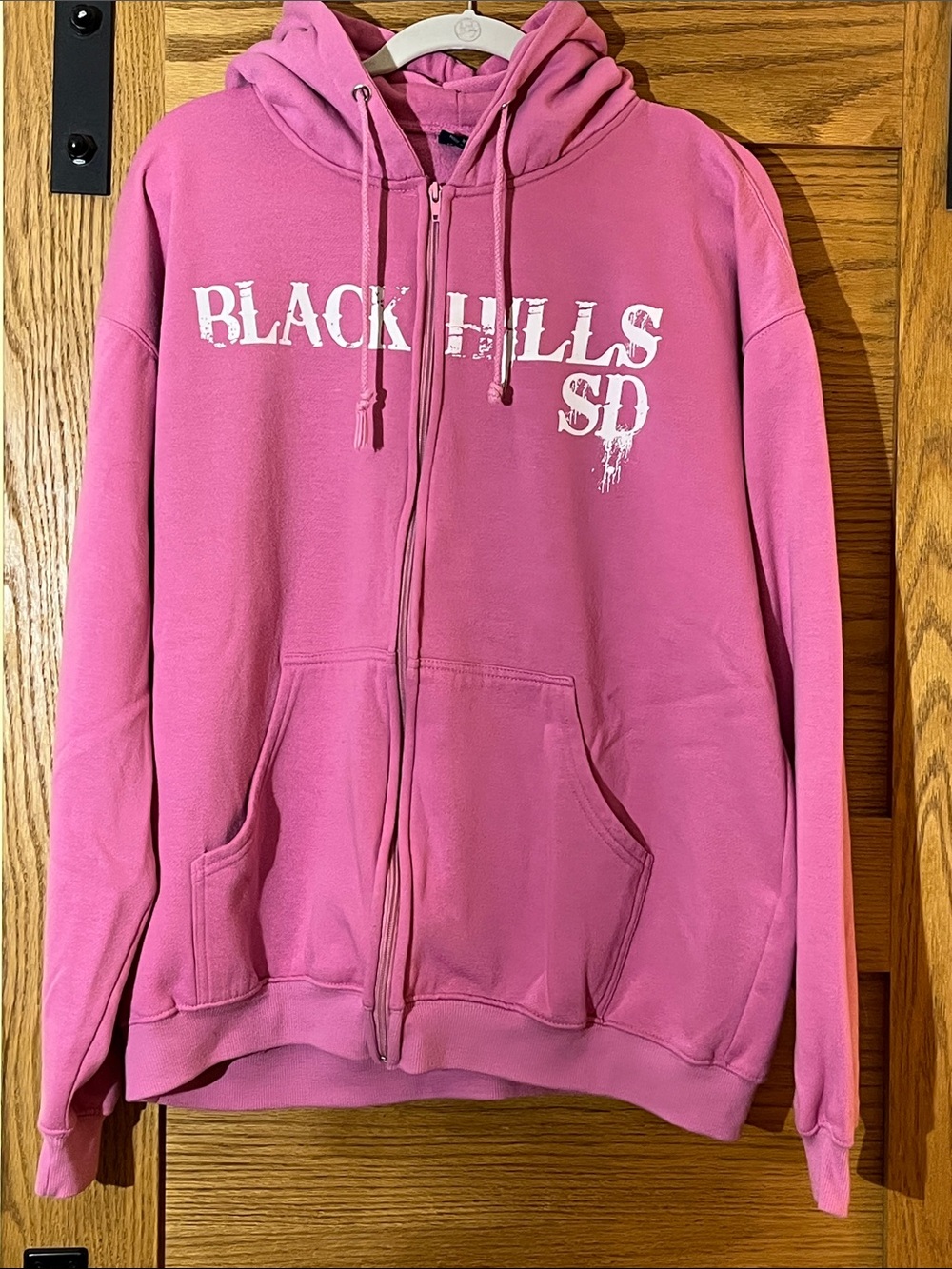 Tipsy Pink Full-Zip Hooded Sweatshirt with White Black Hills SD